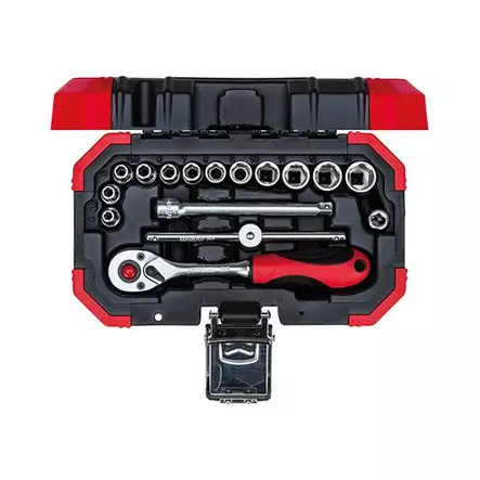 CAROLUS Hylsysarja 1/4", 4-13mm 16-osaa - Hylsy- ja työkalusarjat - 138030 - 1