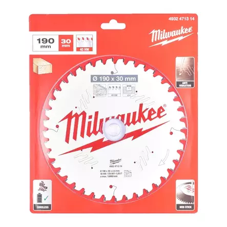 MILWAUKEE Pyörösahanterä MS W190X30X2,4X40 - Pyörösahanterät - 121110 - 2