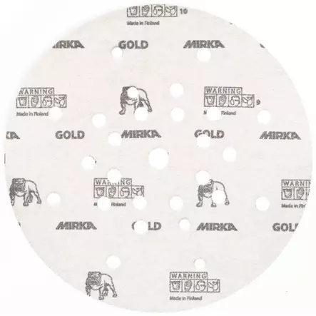 MIRKA Gold Hiomapaperi P100 Ø225mm, tarra 27R - Koneiden tarvikkeet - 136520 - 2