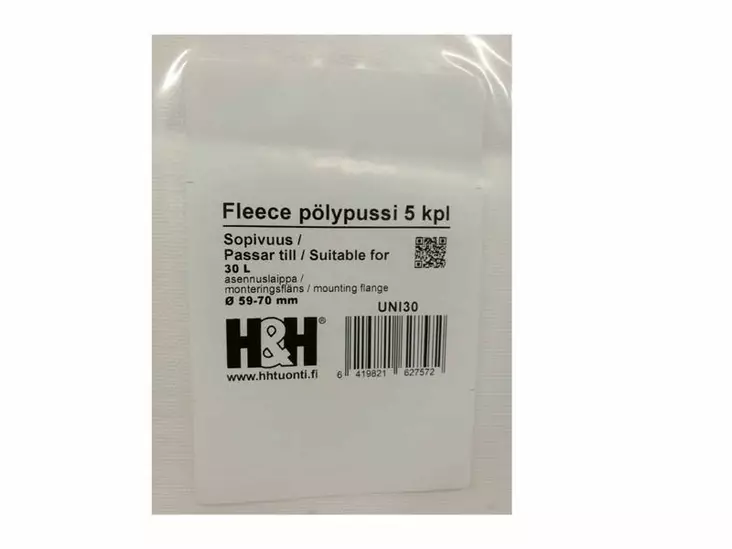 Pölypussi fleece 5 kpl/pkt UNI30 - Pölypussit - 134490 - 1