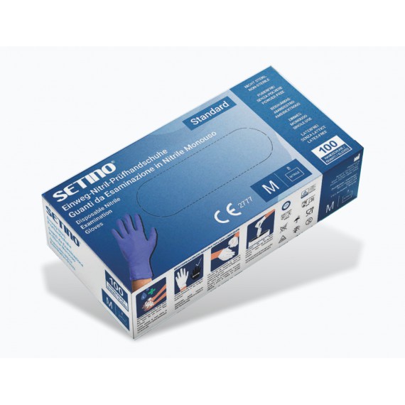 SETINO Kertakäyttökäsine nitriiliä 100 kpl/pkt - Kertakäyttökäsineet - 127770 - 1