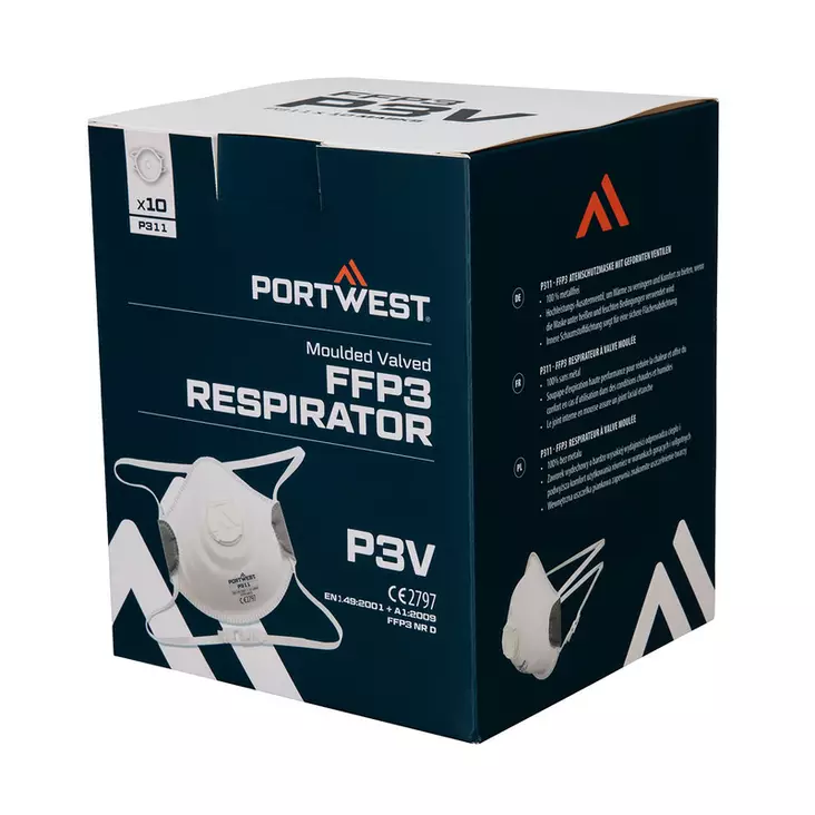 PORTWEST FFP3V Hengityssuojain venttilillä - Puolimaskit - 137900 - 1