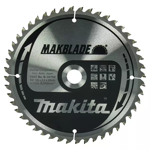 MAKITA Makblade Pyörösahanterä HM 190 mm - Pyörösahanterät - 106620 - 1