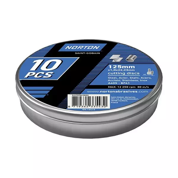 NORTON Katkaisulaikka 125x1,0x22,33 mm INOX - - 130800 - 1