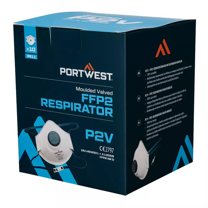 PORTWEST FFP2V Hengityssuojain venttilill - Puolimaskit - 137901 - 1