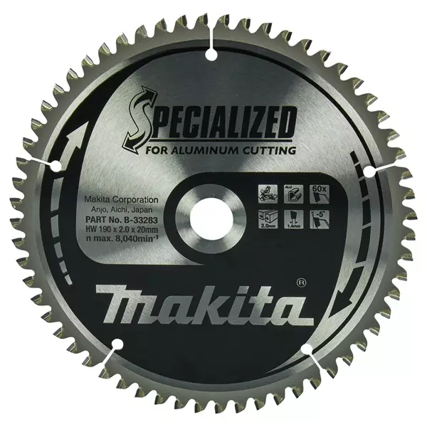 MAKITA Specialized Pyörösahanterä HM 190 mm - Pyörösahanterät - 106641 - 1