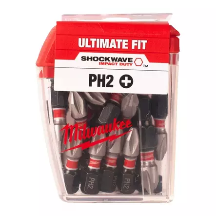 MILWAUKEE Ruuvauskärki SHW PH2 x 25mm, 25kpl/pkt - Ruuvauskärjet ja ruuvaustarvikkeet - 134812 - 1