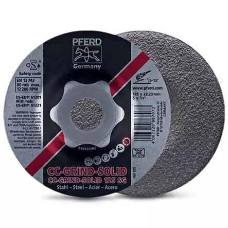 PFERD Hiomalaikka CC GRIND SOLID 125mm - Katkaisu & hiomalaikat, teräsharjat - 124642 - 1