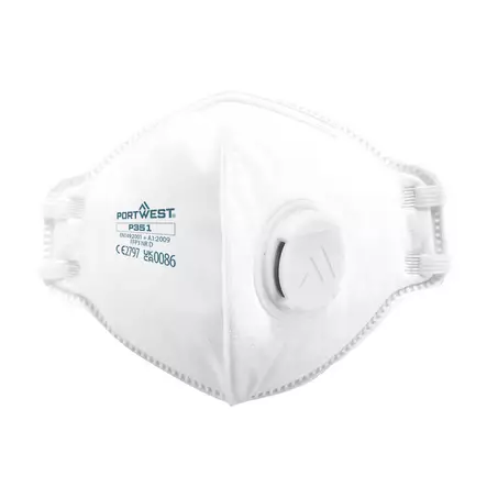 PORTWEST FFP3 Hengityssuojain venttilillä, taitettava - Puolimaskit - 137902 - 1