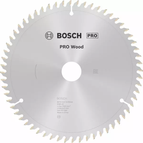 BOSCH Pyörösahanterä 216x2,0x30 Z60 - Pyörösahanterät - 125082 - 1
