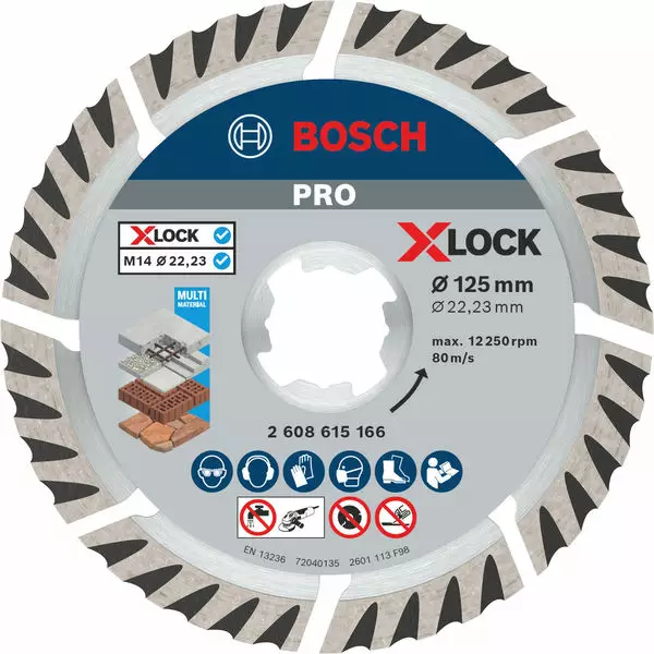 BOSCH X-LOCK Timanttilaikka 125x22,23mm, 2608615166 - Timanttikatkaisulaikat - 125142 - 1