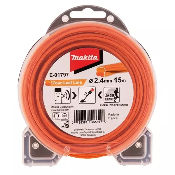 MAKITA E-01797 Siima 2,4 mm x 15 m neliapila - Siimat ja siimapäät - 107832 - 1