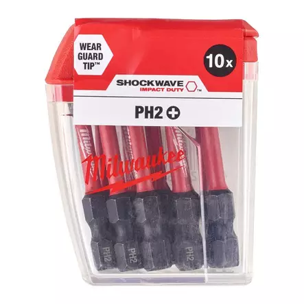 MILWAUKEE Ruuvauskärki SHW PH2 x 50mm, 10kpl/pkt - Ruuvauskärjet - 134813 - 1
