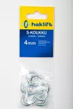 HAKLIFT S-koukku 4mm / 35mm - Sakkelit, koukut ja renkaat - 128163 - 1