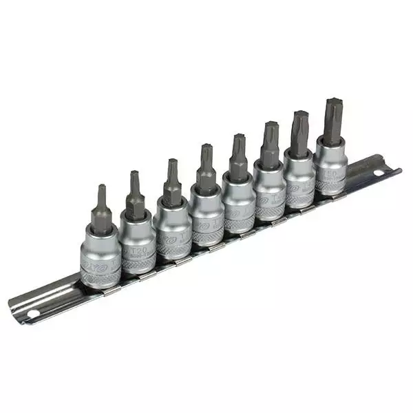 BOXO Hylsysarja 3/8" kiskossa T15-T50 Torx - Hylsy- ja työkalusarjat - 123203 - 1