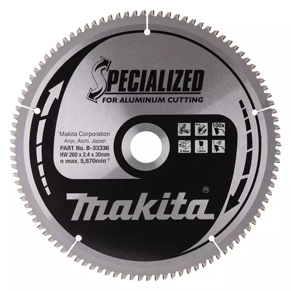 MAKITA Specialized Pyörösahanterä HM 260 mm - Makita terät ja tarvikkeet - 106643 - 1