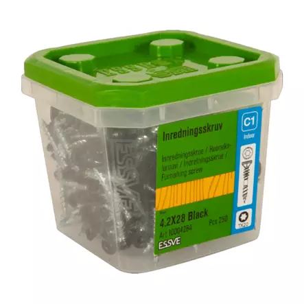 ESSVE Kalusteruuvi 4,2x28 MUSTA - Kalusteruuvit - 137534 - 2