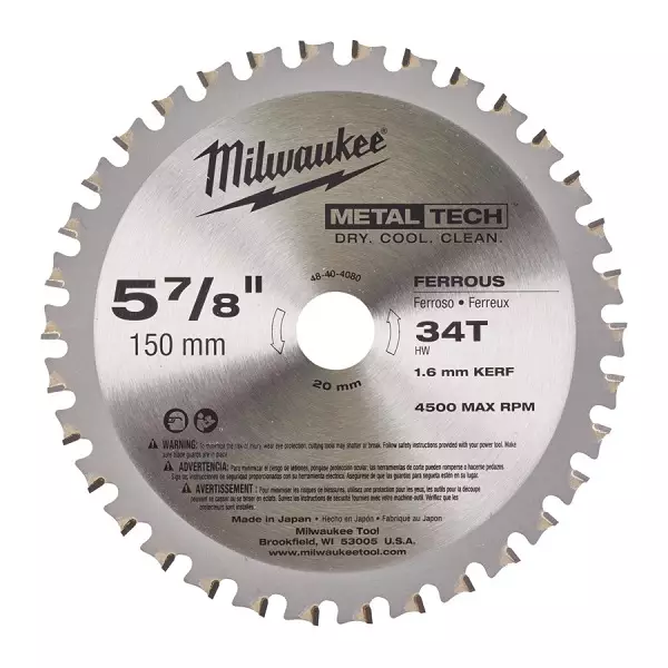 MILWAUKEE Pyörösahanterä M150x1,6x20mm 34T - Pyörösahanterät - 137844 - 1