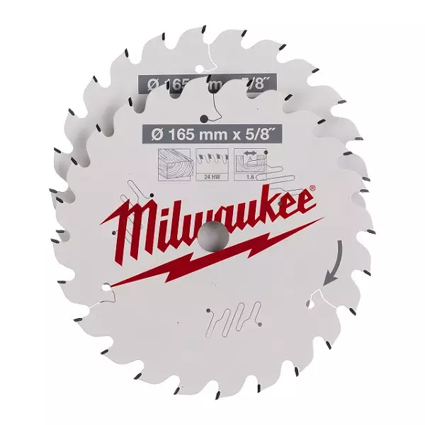 MILWAUKEE Pyörösahanterä W165x1,6x5/8" 24T+24T - Milwaukee Tarvikkeet - 121084 - 1