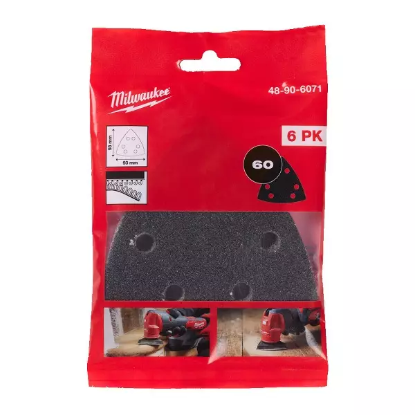 MILWAUKEE STARLOCK Hiomapaperi 93X93 K60 6P - Monitoimilaitteiden terät ja tarvikkeet - 121064 - 1