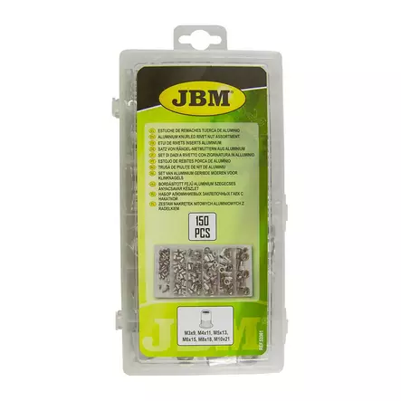 JBM Niittimutterilajitelma M3-M10, alumiinia - Vetoniitit - 137935 - 2