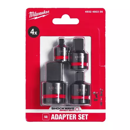 MILWAUKEE Adapterisarja hylsyille, 4-osaa - Jatkot ja adapterit - 120735 - 2