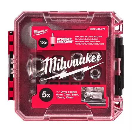 MILWAUKEE Kompakti räikkäsarja 1/4" - Hylsy- ja työkalusarjat - 138195 - 2