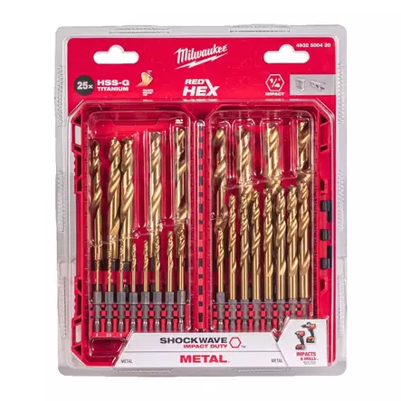 MILWAUKEE RED HEX Poranteräsarja 2-13mm, HSS-G TiN - Milwaukee Tarvikkeet - 137845 - 2