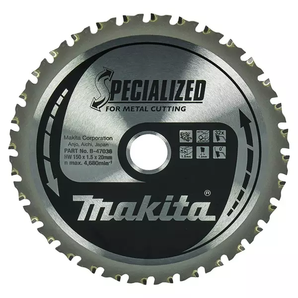 MAKITA B-47036 Pyörösahanterä 150x20x1,5mm, Z-32 - Pyörösahanterät - 134205 - 1