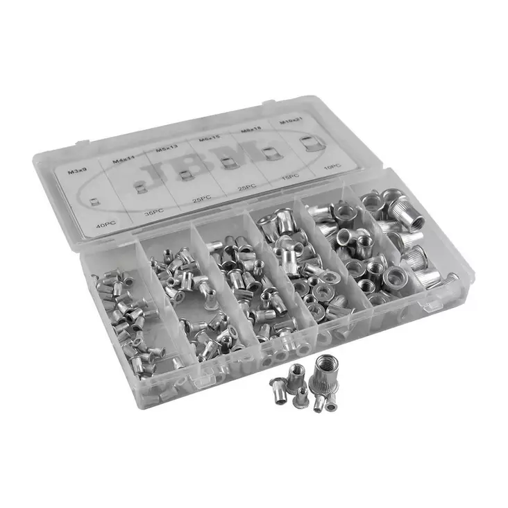 JBM Niittimutterilajitelma M3-M10, alumiinia - Vetoniitit - 137935 - 1