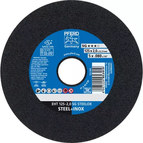 PFERD Katkaisulaikka EHT 125x2,0x22 Steelox - Katkaisu & hiomalaikat, teräsharjat - 124545 - 1