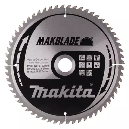 MAKITA B-32801 Makblade Pyörösahanterä HM 260 mm - Pyörösahanterät - 106626 - 1