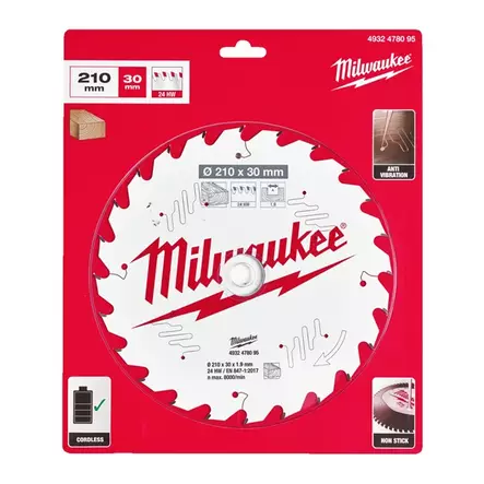 MILWAUKEE Pöytäsahanterä W210X30X1,9X24T - Pyörösahanterät - 121126 - 2