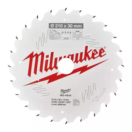 MILWAUKEE Pöytäsahanterä W210X30X1,9X24T - Pyörösahanterät - 121126 - 1