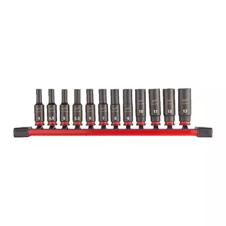 MILWAUKEE SHW Hylsysarja syvä 1/4" 12 osaa - Hylsy- ja työkalusarjat - 132086 - 1
