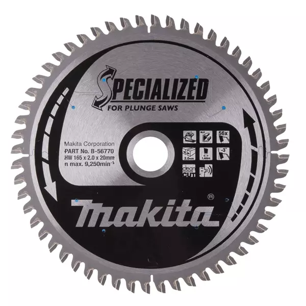MAKITA B-56770 Specialized Pyörösahanterä HM 165 mm - Pyörösahanterät - 106596 - 1