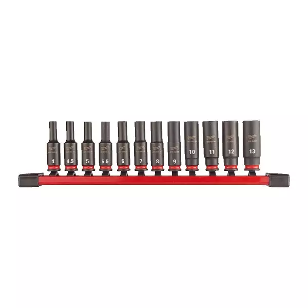 MILWAUKEE SHW Hylsysarja syvä 1/4" 12 osaa - Hylsy- ja työkalusarjat - 132086 - 1