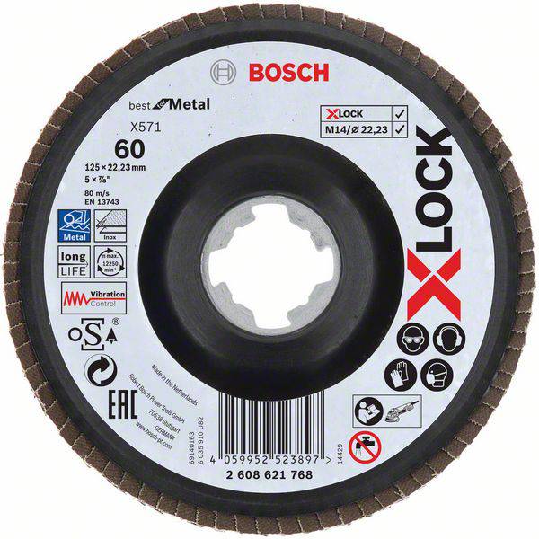 BOSCH X571 Tasoliuskalaikka XL BFM 125mm K60 - Katkaisu & hiomalaikat, teräsharjat - 132317 - 1