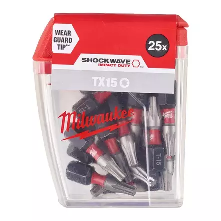 MILWAUKEE Ruuvauskärki SHW TX15 x 25mm, 25kpl/pkt - Ruuvauskärjet - 134818 - 1