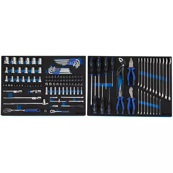 BOXO Työkalut työkaluvaunuun 143 osaa - Hylsy- ja työkalusarjat - 132218 - 1