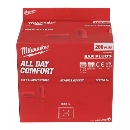 MILWAUKEE FOAM Korvatulppa, 200pr/pkt - Muut kuulosuojaimet - 138739 - 2