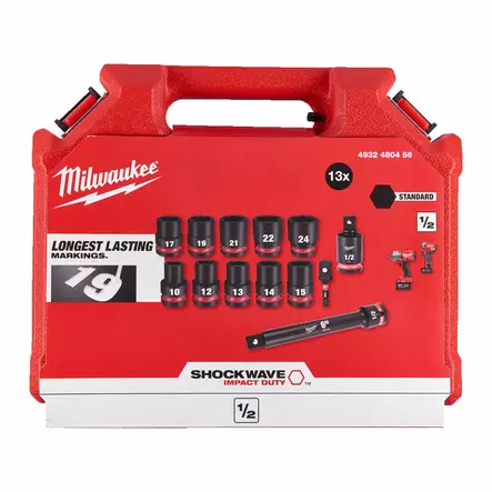 MILWAUKEE SHW Hylsysarja 1/2" STD - Hylsy- ja työkalusarjat - 120739 - 2