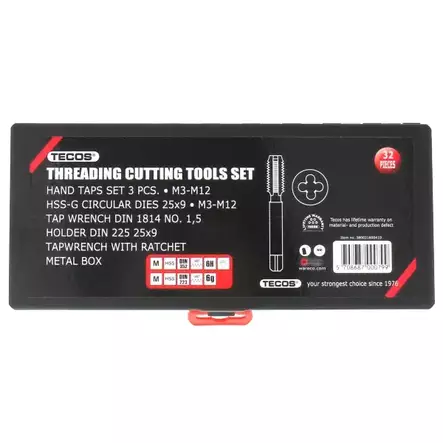 TECOS Kierteytyssarja M3-M12, 32-osaa - Käsikierretapit - 138119 - 2