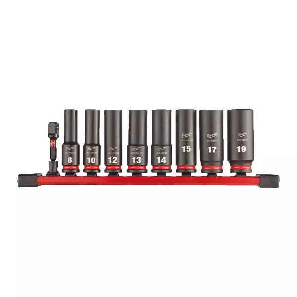 MILWAUKEE SHW Hylsysarja syvä 3/8" 9 osaa - Hylsy- ja työkalusarjat - 132089 - 1